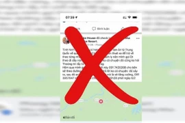 Nội dung thông tin đăng tải lên trang Facebook cá nhân khi chưa được kiểm chứng. (Ảnh: Võ Dung/TTXVN)