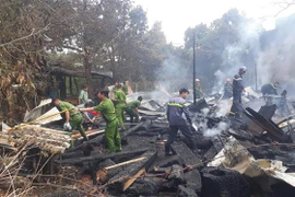 Hiện trường vụ cháy. (Ảnh: Đặng Tuấn/TTXVN)