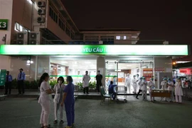 Phong tỏa toàn bộ Bệnh viện Bạch Mai để kiểm soát dịch COVID-19. (Ảnh: Dương Giang/TTXVN)