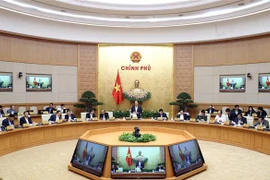 Thủ tướng Nguyễn Xuân Phúc chủ trì phiên họp Chính phủ thường kỳ tháng 2. (Ảnh: Thống Nhất/TTXVN)