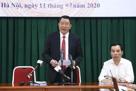 Ông Phạm Đình Thi, Vụ trưởng Vụ Chính sách thuế (Bộ Tài chính), tại họp báo. (Ảnh: Minh Quyết/TTXVN)