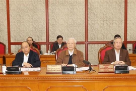 Tổng Bí thư, Chủ tịch nước Nguyễn Phú Trọng phát biểu kết luận cuộc họp. (Ảnh: Trí Dũng/TTXVN)