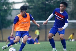 Tuấn Anh trở lại đội tuyển sau 6 tháng nghỉ thi đấu vì chấn thương. Cầu thủ quê Thái Bình hồi phục hoàn toàn từ tháng Tư nhưng được cho nghỉ để giữ sức, chờ đợt tập trung U22 Việt Nam. (Ảnh: Minh Chiến/Vietnam+)