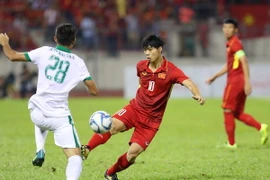 Công Phượng lần đầu tiên “tịt ngòi” ở SEA Games 2017. (Ảnh: Quốc Khánh/TTXVN)