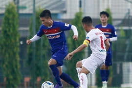 Quang Hải là ngòi nổ quan trọng giúp U22 Việt Nam chơi tốt trước đối thủ Timor-Leste. (Ảnh: Minh Chiến/Vietnam+)