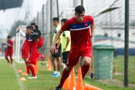 Tiến Dụng trở lại sau một thời gian dài dính chấn thương và nhanh chóng thể hiện được mình. (Ảnh: Minh Chiến/Vietnam+)