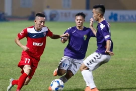 Hà Nội T&T và Than Quảng Ninh gặp nhau lần thứ năm trong thời gian ngắn. (Ảnh: Minh Chiến/Vietnam+)