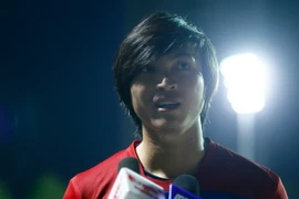 Tuấn Anh đặt nhiều niềm tin vào triết lý ban bật của huấn luyện viên Hữu Thắng. (Ảnh: Minh Chiến/Vietnam+)