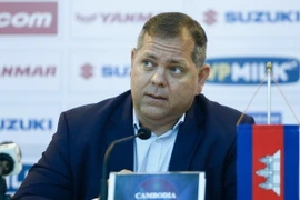Huấn luyện viên Vitorino tin rằng đội tuyển Campuchia ở cửa dưới nhưng Vathanaka vẫn là một tên tuổi vĩ đại. (Ảnh: Minh Chiến/Vietnam+)