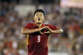 Đức Chinh ăn mừng sau bàn thắng đáng nhớ vào lưới U20 Argentina. (Ảnh: Quang Liêm)