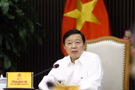 Phó Thủ tướng Trần Hồng Hà phát biểu tại buổi làm việc. (Ảnh: An Đăng/TTXVN)