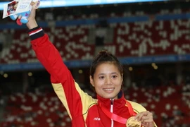 Vận động viên Nguyễn Thị Huyền. (Ảnh: Quốc Khánh/TTXVN)