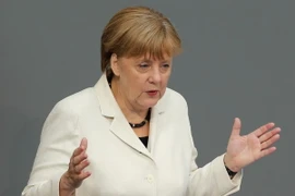 Thủ tướng Đức Angela Merkel phát biểu tại Quốc hội Đức ngày 7/7. (Nguồn: EPA/TTXVN)