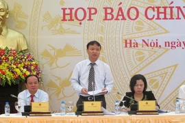 Thứ trưởng Đỗ Thắng Hải thông tin về lộ trình thoái vốn nhà nước tại Habeco và Sabeco. (Ảnh: Đức Duy/Vietnam+)