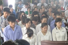 Các bị cáo tại tòa. (Ảnh: Văn Đức/Vietnam+)