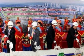 Lễ động thổ xây dựng Khu Công nghệ Thông tin Đà Nẵng. (Ảnh: Trần Lê Lâm/ TTXVN)