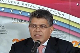 Ngoại trưởng Jaua tại cuộc họp báo. (Nguồn: Telesur)