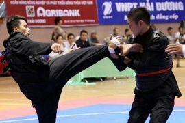 Vận động viên thi đấu. (Ảnh: Quốc Khánh/TTXVN)