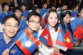 Thanh niên Việt Nam, Lào, Campuchia. (Nguồn: TTXVN)