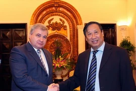 Phó Thủ tướng, Bộ trưởng Ngoại giao Phạm Gia Khiêm tiếp Thứ trưởng Thứ nhất Bộ Ngoại giao Liên bang Nga. (Ảnh: Nguyễn Dân/TTXVN).