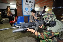 Binh sỹ Hàn Quốc trong một cuộc tập trận với Mỹ. (Nguồn: AFP)