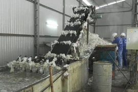 Một phần dây chuyền tái chế rác thải công nghiệp của mô hình. (Nguồn: Báo Thái Nguyên)