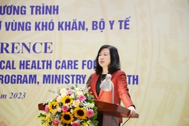 Bộ trưởng Bộ Y tế Đào Hồng Lan phát biểu tại Hội nghị. (Ảnh: Trần Minh/Vietnam+)