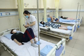 Bệnh nhân điều trị sốt xuất huyết tại bệnh viện. (Ảnh: PV/Vietnam+)
