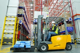 Kho dược đạt chuẩn GSP mới ứng dụng công nghệ hiện đại trong vận hành. (Ảnh: PV/Vietnam+)