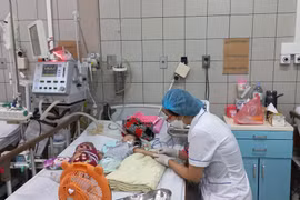 Chăm sóc, hồi sức cho trẻ mắc bệnh tại Trung tâm Nhi khoa (Bệnh viện Bạch Mai). (Ảnh: T.G/Vietnam+)