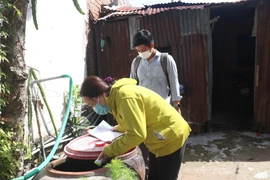 Triển khai chiến dịch diệt loăng quăng tại các địa phương có nguy cơ bùng phát dịch. (Ảnh: Lê Thúy Hằng/TTXVN)