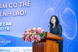 Bộ trưởng Bộ Y tế Đào Hồng Lan phát biểu tại buổi Lễ. (Ảnh: PV/Vietnam+)