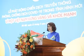 Thứ trưởng Nguyễn Thị Liên Hương phát biểu tại buổi lễ. (Ảnh: Minh Quyết/TTXVN)