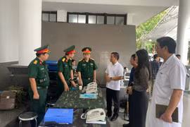 Đoàn kiểm tra của Bộ Y tế kiểm tra công tác đảm bảo y tế phục vụ Quốc tang Tổng Bí thư Nguyễn Phú Trọng tại Nhà tang lễ Quốc gia số 5, Trần Thánh Tông, Hà Nội. (Ảnh: PV/Vietnam+)