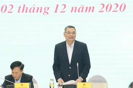 Thiếu tướng Tô Ân Xô, Chánh Văn phòng Bộ Công an trả lời câu hỏi của phóng viên. (Ảnh: Doãn Tấn/TTXVN)