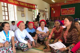 Sinh hoạt Câu lạc bộ Người cao tuổi lồng ghép công tác dân số kế hoạch hóa gia đình ở Nghệ An. (Ảnh: Bích Huệ/TTXVN)