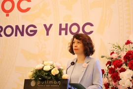Thứ trưởng Bộ Y tế Nguyễn Thị Liên Hương phát biểu tại hội nghị. (Ảnh: PV/Vietnam+)