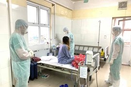 Điều trị cho một bệnh nhân mắc COVID-19. (Ảnh: PV/Vietnam+)
