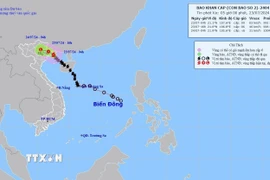 Hướng di chuyển của bão số 2. (Ảnh: TTXVN)