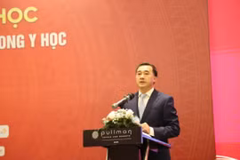Thứ trưởng Bộ Y tế Trần Văn Thuấn phát biểu tại hội thảo. (Ảnh: PV/Vietnam+)