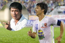 Công Phượng và Hữu Thắng là hai người đồng hương ở Nghệ An. (Ảnh: Minh Chiến/Vietnam+)