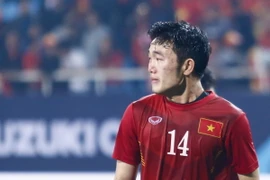 Xuân Trường khóc nức nở sau thất bại trước Indonesia ở kỳ AFF Cup đầu tiên trong sự nghiệp của anh. (Ảnh: Hiếu Lương/Vietnam+)