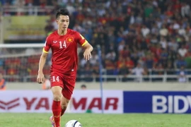 Huy Hùng đã trở lại đội tuyển Việt Nam sau quãng thời gian vắng mặt. (Ảnh: Minh Chiến/Vietnam+)
