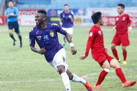 Hà Nội T&T từng đánh bại Hải Phòng ở lượt đi mùa này. (Ảnh: Minh Chiến/Vietnam+)