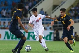 Công Phượng rất có duyên trong những cuộc đối đầu với người Australia. (Ảnh: Minh Chiến/Vietnam+)