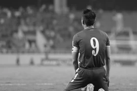 Lê Công Vinh đang bước những bước cuối cùng trên con đường vinh quang của anh với đội tuyển Việt Nam. (Ảnh: Minh Chiến/Vietnam+)