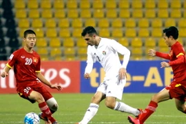 Duy Mạnh (số 20) ghi bàn duy nhất cho U23 Việt Nam. (Ảnh: Hoài Anh/Vietnam+)