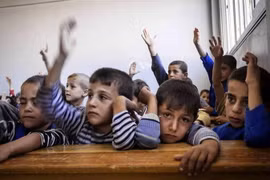 Học sinh ở Madaya, Syria. (Nguồn: AP)