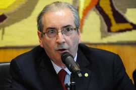 Chủ tịch Hạ viện Brazil Eduardo Cunha phát biểu trong một cuộc họp ở Brasilia. (Nguồn: AFP/TTXVN)
