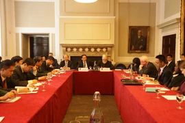 Thứ trưởng Bùi Thanh Sơn nói chuyện tại Chatham House, London. (Ảnh: Đỗ Sinh/Vietnam+)